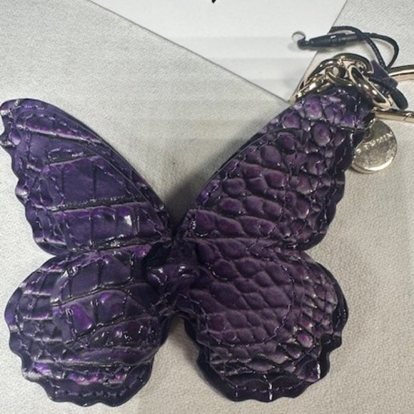 NWT BRAHMIN PURPLE ULTRAVIOLET UV BUTTERFLY PURSE TASSEL KEY CHAIN FOB BAG CHARM - Picture 2 of 3